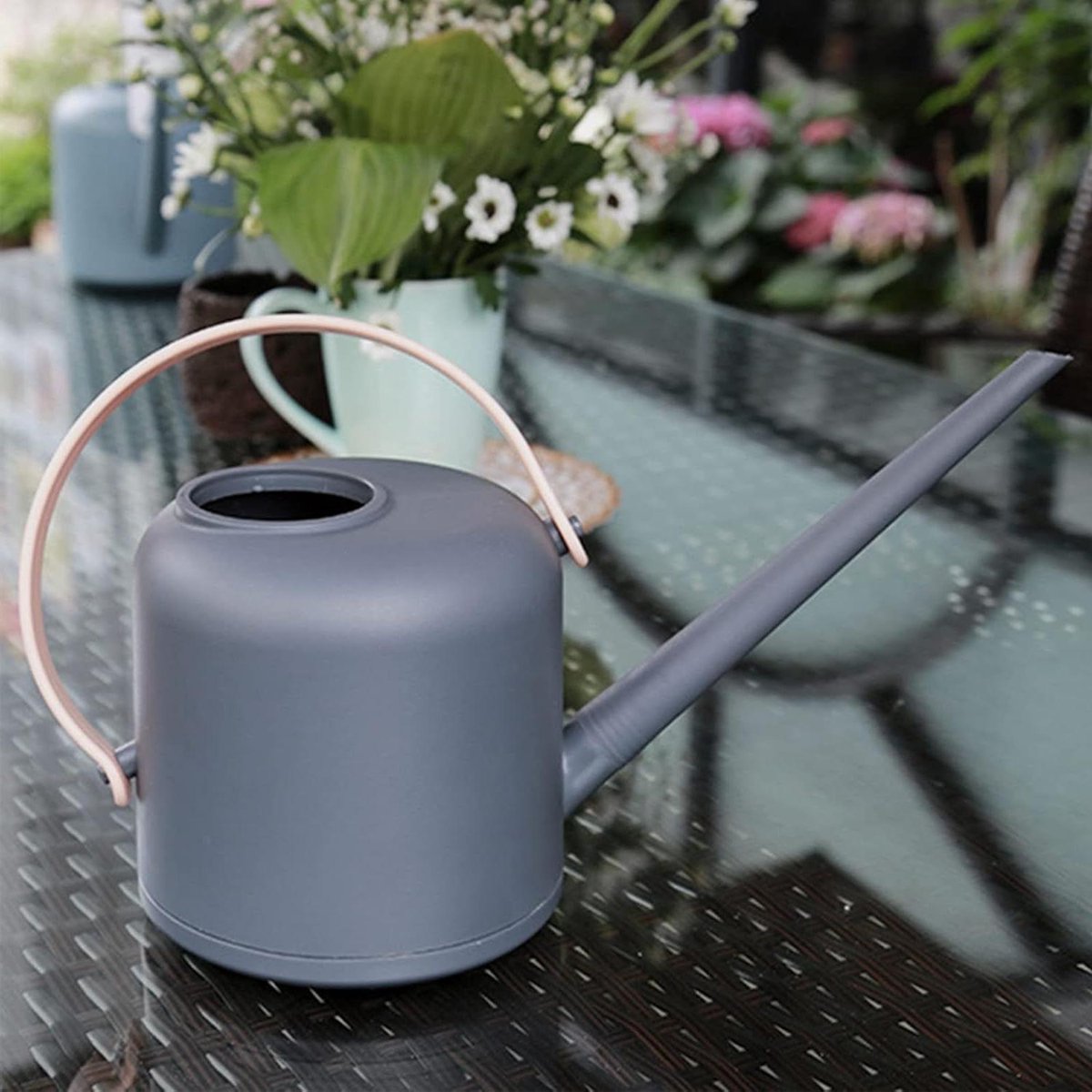 17-liter lange-uitloop tuin gieter met handvat voor planten - werkbesparend en comfortabel - geschikt voor tuin, planten, bloemen
