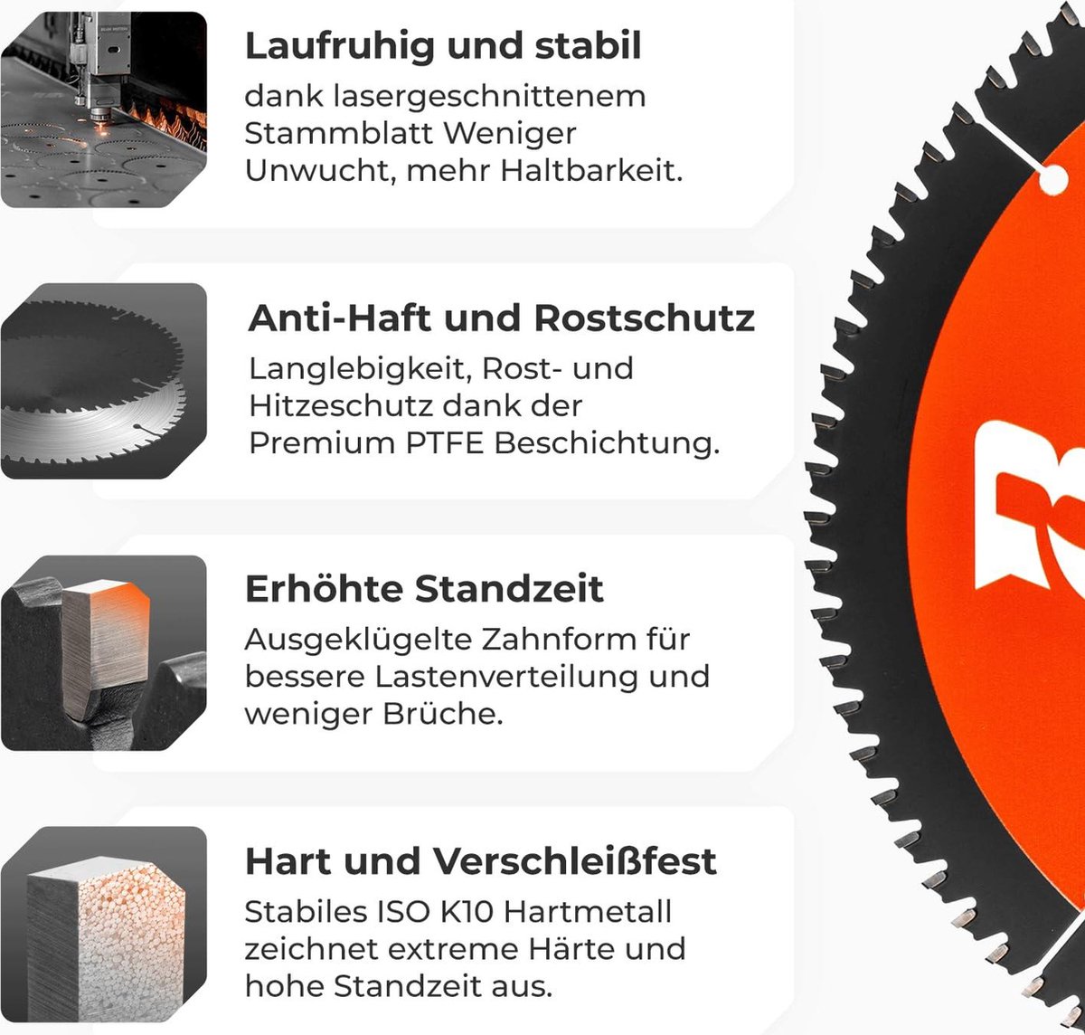 BAUBECK 216x30 Kreissägeblatt für Holz, Aluminium, Metall