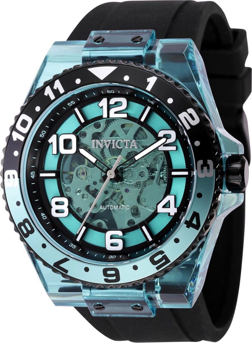 Invicta Speedway 44388 Heren Horloge - Waterdicht - Analoog - Automatisch Uurwerk - Polyurethaan met blauwe Wijzerplaat - 48mm