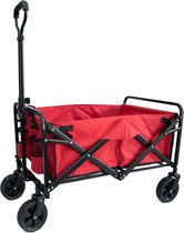 Bol.com Opvouwbare Wagon Multifunctioneel Rood met Universele Wielen voor Tuin en Sport aanbieding