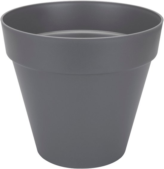 Elho Loft Urban Rond 20 - Pot De Fleurs pour Extérieur - Plastique 100% recyclé - Ø 19.3 x H 17.5 cm - Anthracite