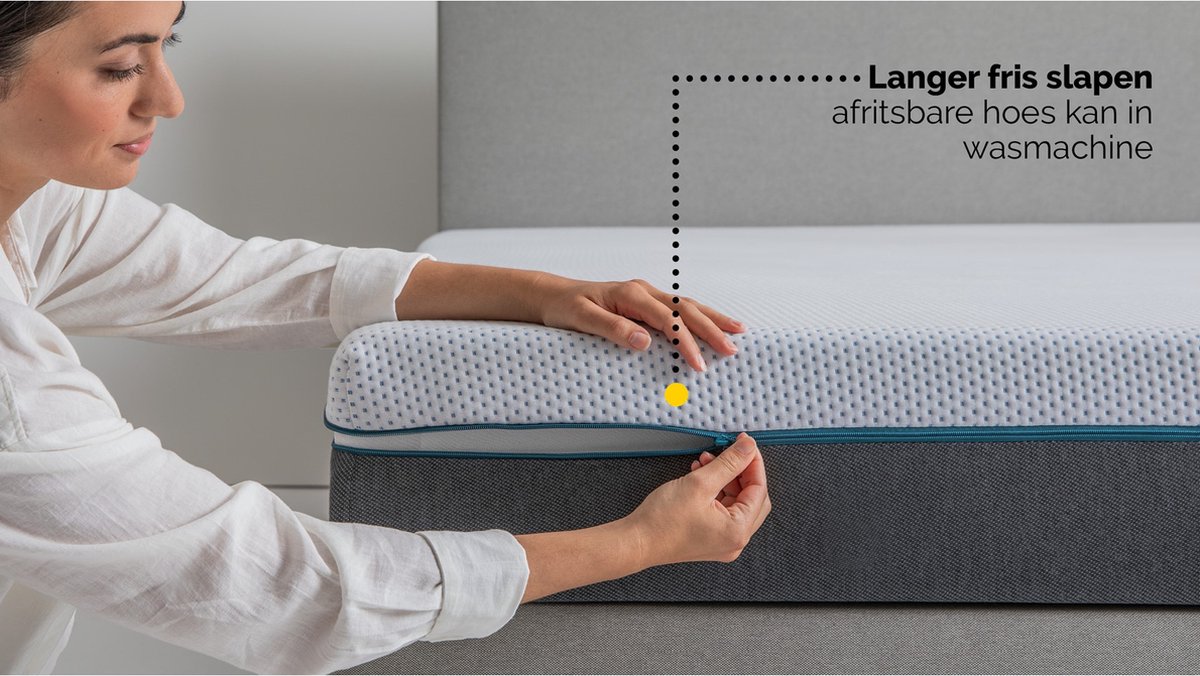 Maxi Plus Pure 300 Matras 140x200 cm - Traagschuim Matras - Tweepersoonsmatras - 7 Zonen - Pocketvering - Dikte: 21 cm - H4 — afbeelding 3