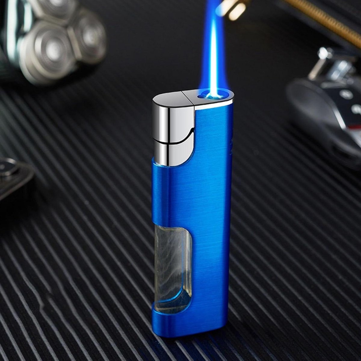 Goedkoopste Suitable for daily gifts indoor and outdoor - Jet flame cigar lighter - Blue