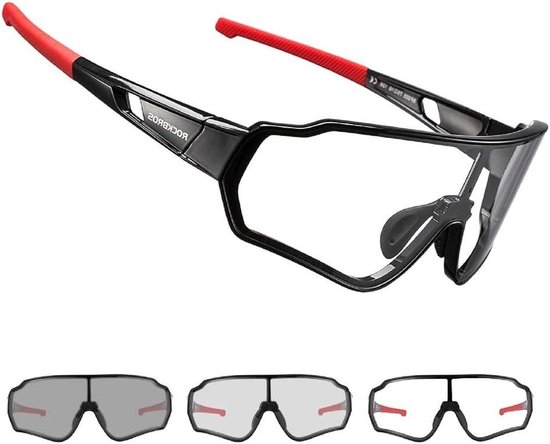 fietsbril-fotochroom-mtb-heren-zwart-rood-sport-zonnebril-voor-mannen