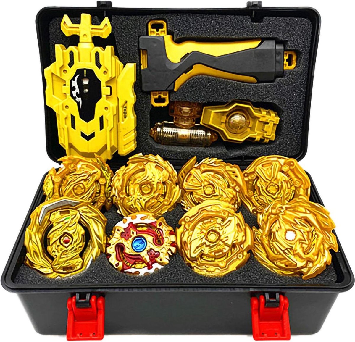 4D-speelgoedcadeauset met gouden tol en afschietapparaat Gyro Burst Turbo Blade Set
