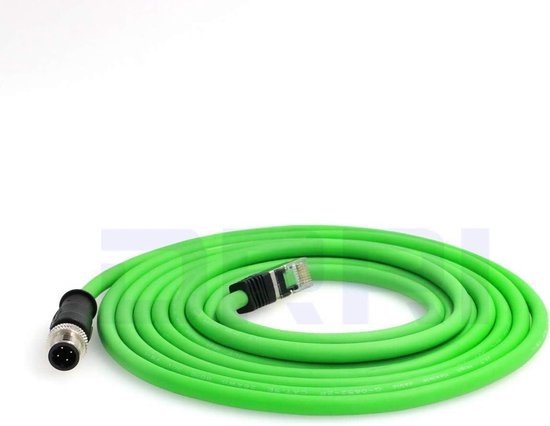 HangTon Shielded M12 4-pins D-code mannelijk naar RJ45 Cat6 Ethernet-kabel industriële machines camera netwerk robot (1m HangTon Shielded M12 4-pins D-code mannelijk naar RJ45 Cat6 Ethernet-kabel industriële machines camera netwerk robot (1m