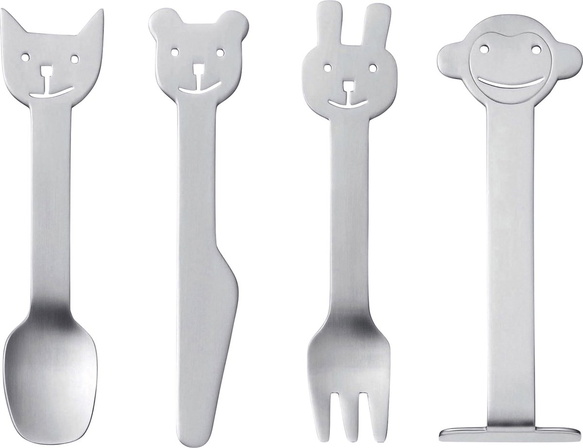 Goedkoopste Gense Animal Friends Kinderbestek 4 delen Mat staal