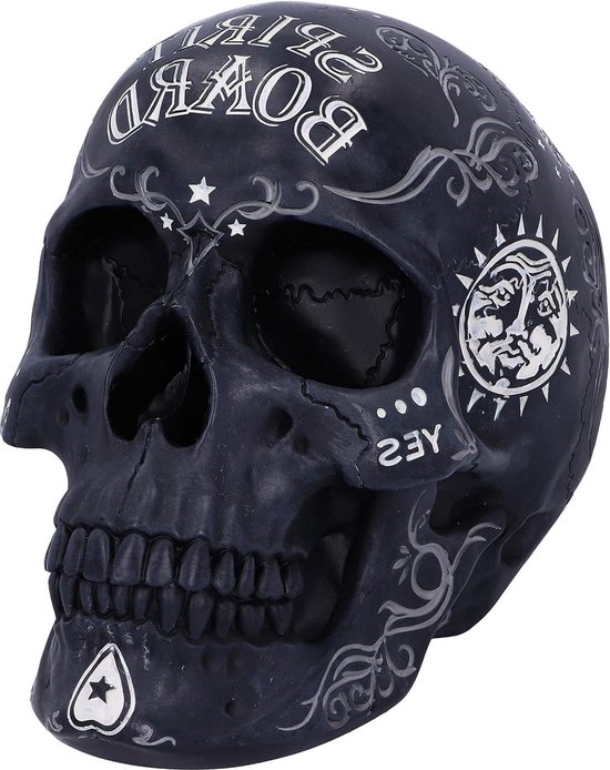 Crâne Spirit Ouija Décoration Tête De Mort Nemesis Now Spirit Ouija - Résine Peinte à La Main - 20 Cm - Design Occulte Noir Et Blanc Objet ésotérique