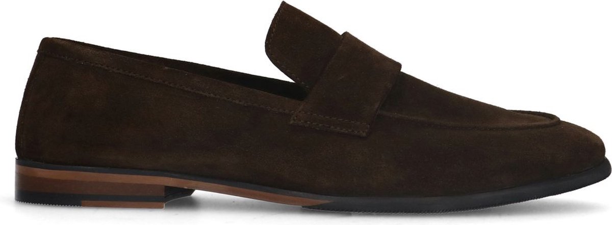Manfield - Heren - Bruine suède loafers - Maat 45