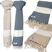 Lot De 4 Serviettes Sauna Turc 80x175 Cm Coton - Rouge, Bleu, Bordeaux, Noir à Carreaux