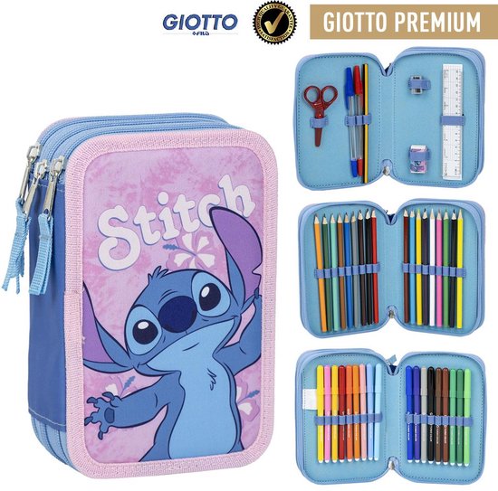 Foto: Disney stitch etui tekenen knutselen tekenset meisjes 44 pieces