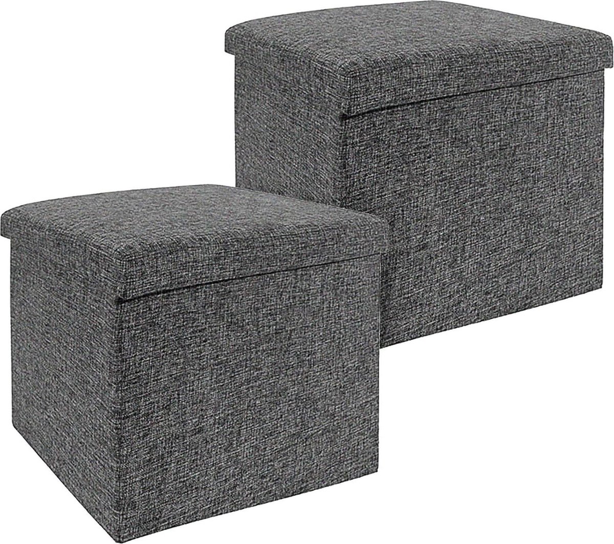 Opvouwbare kruk met opbergruimte - Set van 2 - 40 x 40 x 40 cm