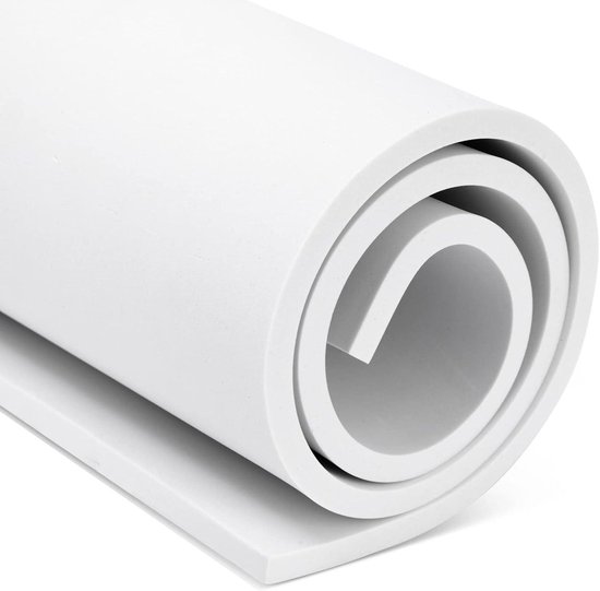 Eva Foam 5 mm, EVA-schuim per strekkende meter, 35 x 160 cm, EVA-schuim voor cosplay, gemakkelijk te snijden, EVA-schuimmat voor kunsthandwerk, kleding, doe-het-zelf, decoratie, wit