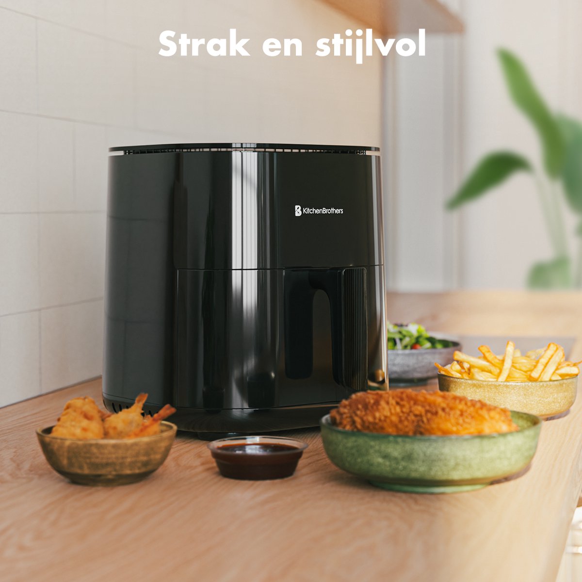 KitchenBrothers Airfryer XL - 5L - 2000W - PFAS-Vrij - Heteluchtfriteuse - Dual Heating - 80ºC tot 200ºC - 8 Kookprogramma's - Zwart — afbeelding 5