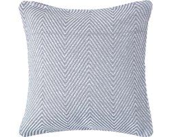 Homescapes Halden grijs katoenen Chevron kussenhoes 60 x 60 m