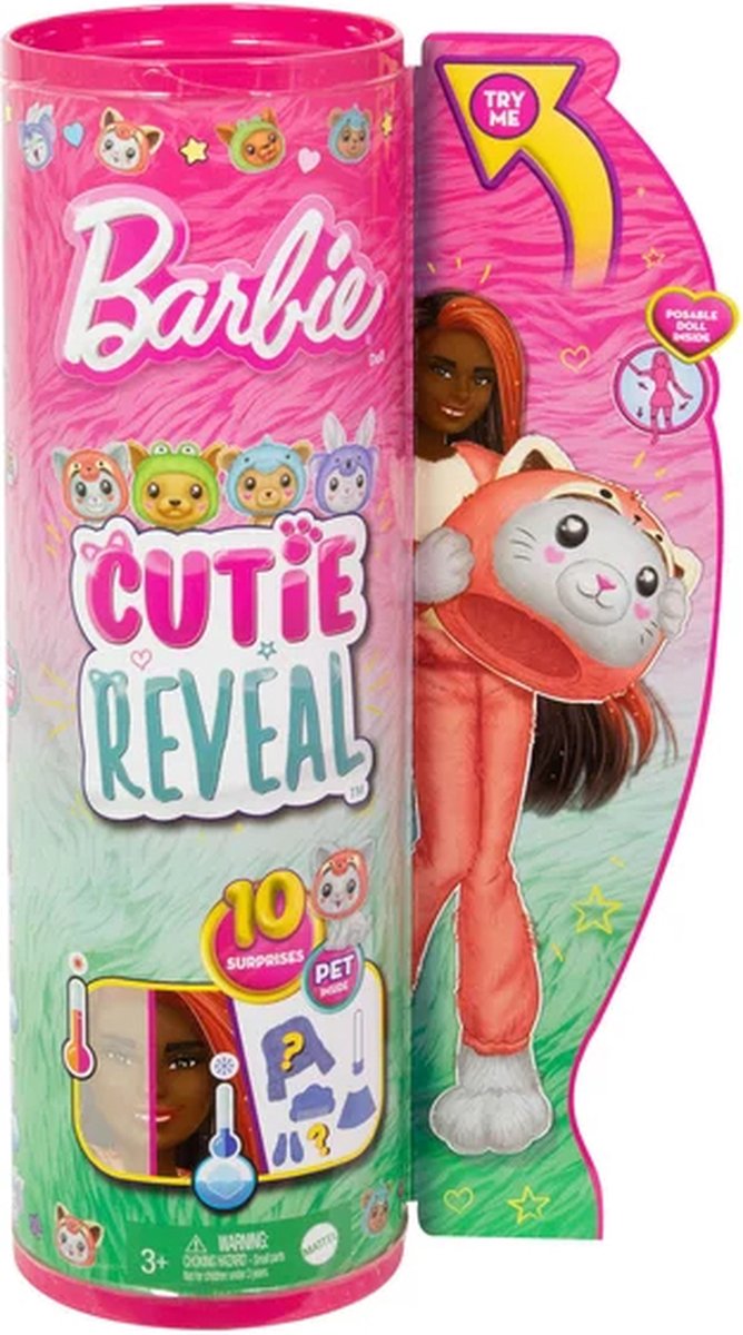 Barbie Cutie Reveal Pop - 30 cm - Kitten Rode Panda - Barbiepop — afbeelding 7