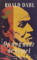 Boekcover van 'Op weg naar de hemel' met een illustratie van Roald Dahl.