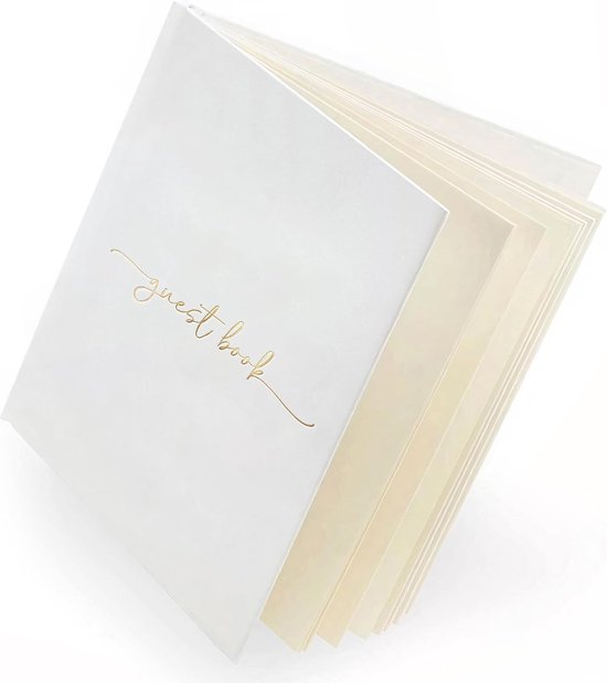 Plantvibes Gastenboek voor bruiloft, 72 pagina's premium papier, dik papier, het drukt niet door, vintage stijl, met gouden titel, ideaal voor bruiloften, jubilea, verjaardagen, blanco