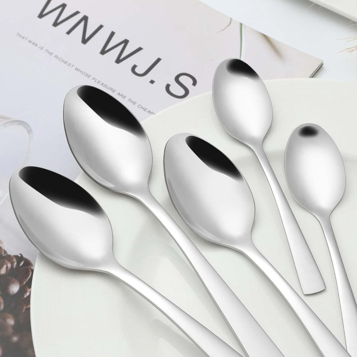 Lot De Cuillères à Soupe En Inox – Longueur 18,5 Cm – Lave-vaisselle Safe – Pour Maison, Restaurant, Café – Qualité Alimentaire