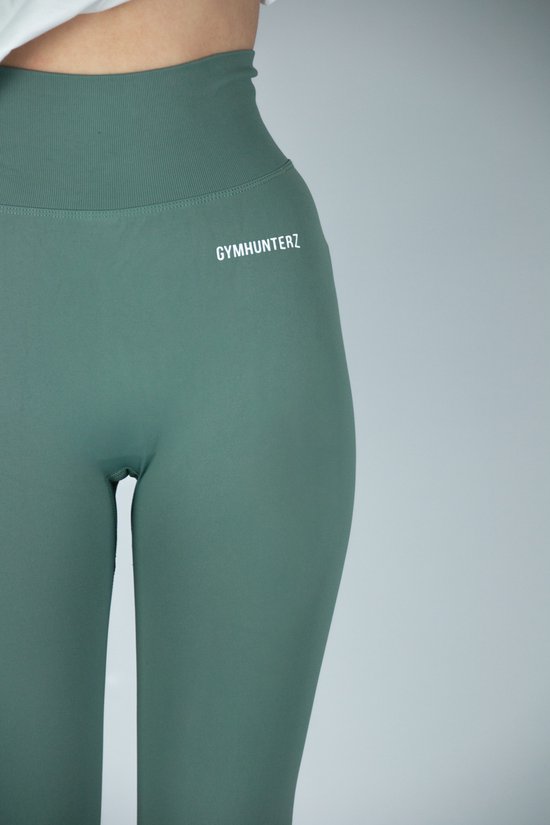 Fitness legging - Legging hoge taille - Legging Gym Sport - Hardloop - Yogabroek voor dames - Sneldrogend, ademend en rekbaar - Spandex / Nylon - Kleur Groen - Maat L — afbeelding 3