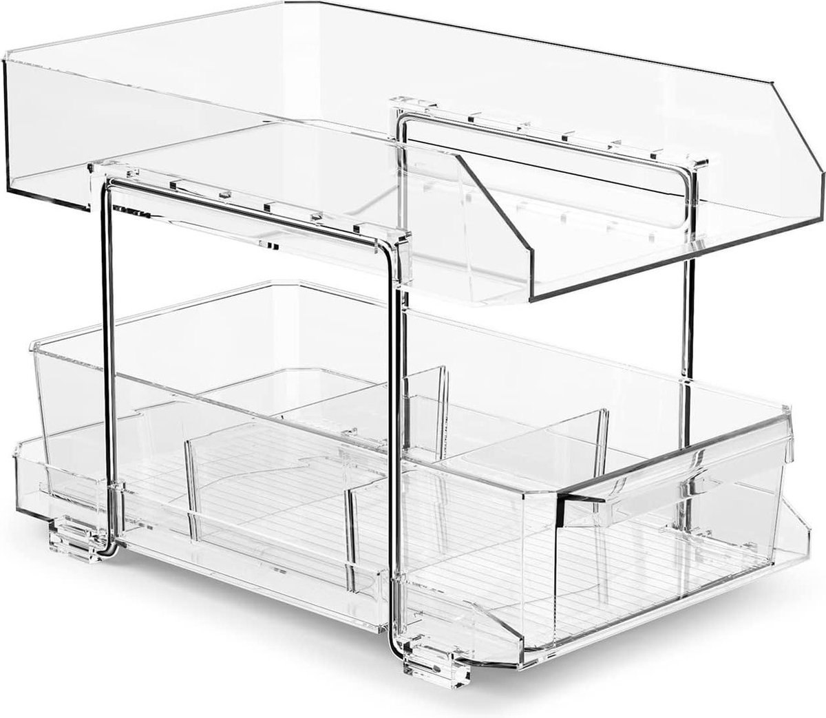 Organizer voor kast - keukenkast koelkast onderkast - multifunctioneel acryl met schuiflade - keukenrek Organizer for Sink