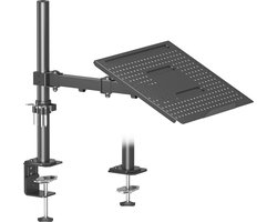 Volledig verstelbare monitorarm met laptoplade – 13 tot 32 inch LCD LED-scherm – 16 inch notebook – 2 montageopties – kantelen, zwenken en roteren