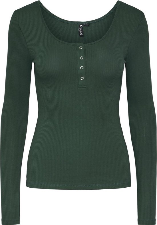 Pieces T shirt Pckitte Ls Top Noos Bc 17101437 Trekking Green Dames Maat M bol