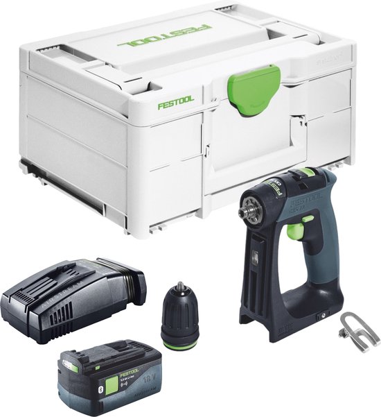 Festool CXS 18-Basic accuschroefboormachine 18 V 40 Nm borstelloos + 1x accu 5.0 Ah + snellader + systainer