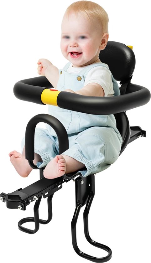 Gran Vida® - Fietszitje Voor Kinderen - Zwart - Aluminium - Comfortabel en Veilig - Makkelijk te Monteren