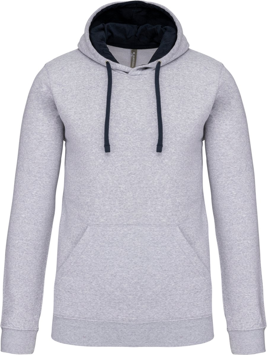 Kariban Hooded sweater met contrasterde capuchon K446 - Oxford Grey / Navy - S