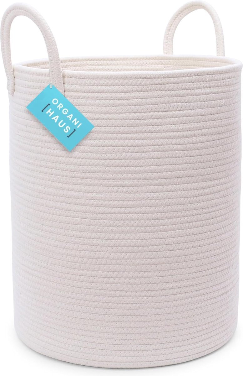 Opvouwbare Wasmand 38x50 Cm - Katoenen Opbergmand Voor Vuile Was Speelgoed En Boeken Ruimtebesparend Zwart