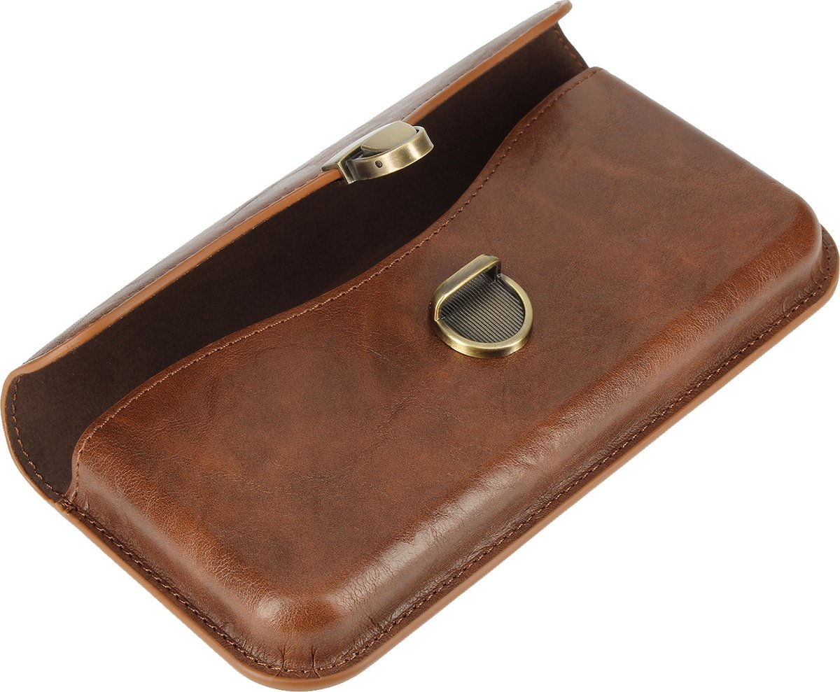 Avizar Horizontale riemtas voor 6,7 smartphone Clip en lussen, Donkerbruin
