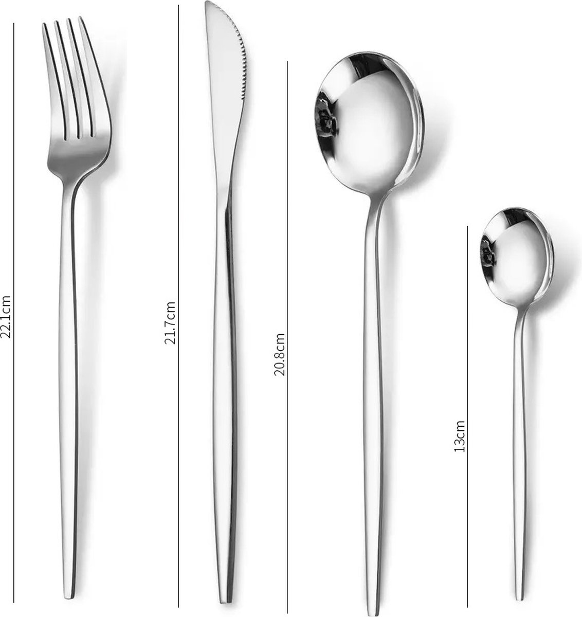 Cheffinger Bestekset 24-delig Zilver Voor 6 Personen