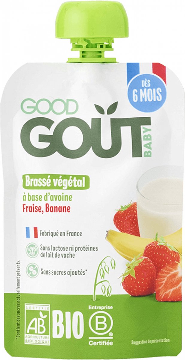 Goedkoopste Good Goût Brassé Végétal Haver Aardbei Banaan Vanaf 6 Maanden Bio 90 g