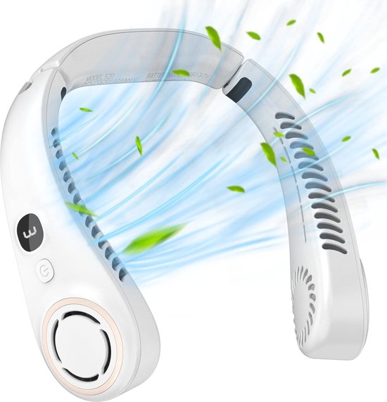 Draagbare stille bladloze nekventilator 360° koeling, USB-oplaadbaar, lichtgewicht, 3-10 uur batterij