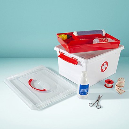 Stapelbak met deksel - 400 x 300 x H 133 mm (gladde bodem) - rood