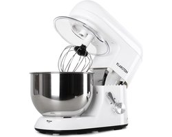 Klarstein Bella staande mixer, 5 L keukenmixer voor bakken met mengkom, 1800W keukenrobot met klopper, deeghaak, garde en mengkom, keukenmixer met 6 snelheden en planetaire mengbeweging, elektrische mixer voor brood en banket bakken