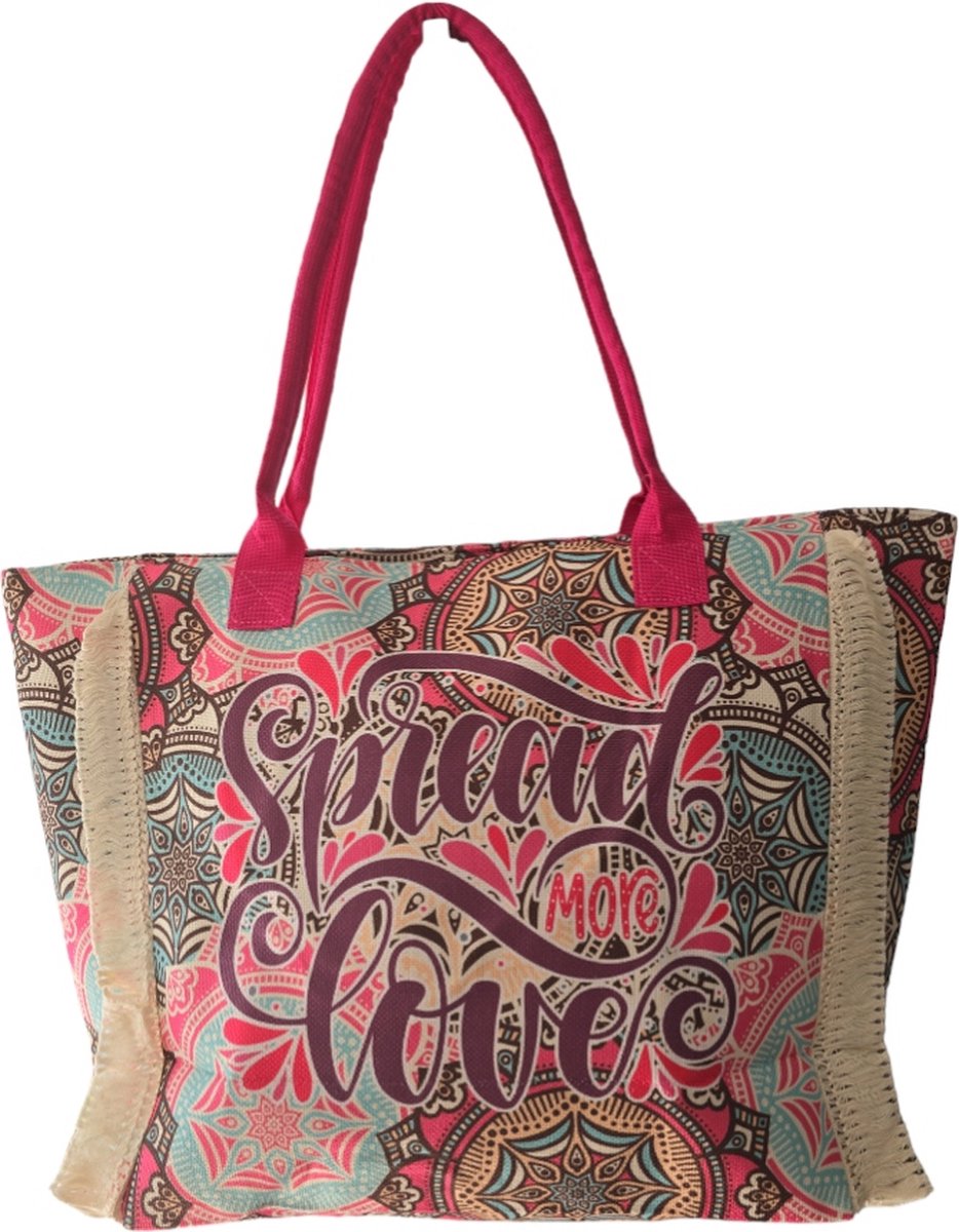 Angel Firenze Strandtas - Big Shopper - Zwemtas XL - Mandala Paars