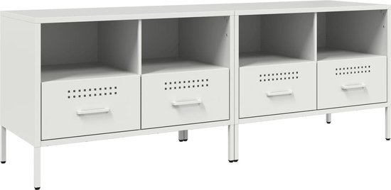 Meubles TV vidaXL 2 pièces 68 x 39 x 50,5 cm Acier Blanc