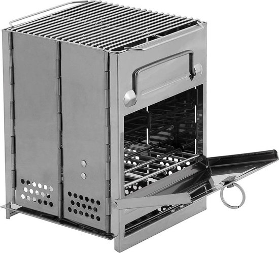 Fox outdoor Rocket Stove - Buitenkachel - RVS - opvouwbaar met grill - small - ca. 27 x 20 x 20 cm (H x B x D) van Fox — afbeelding 2