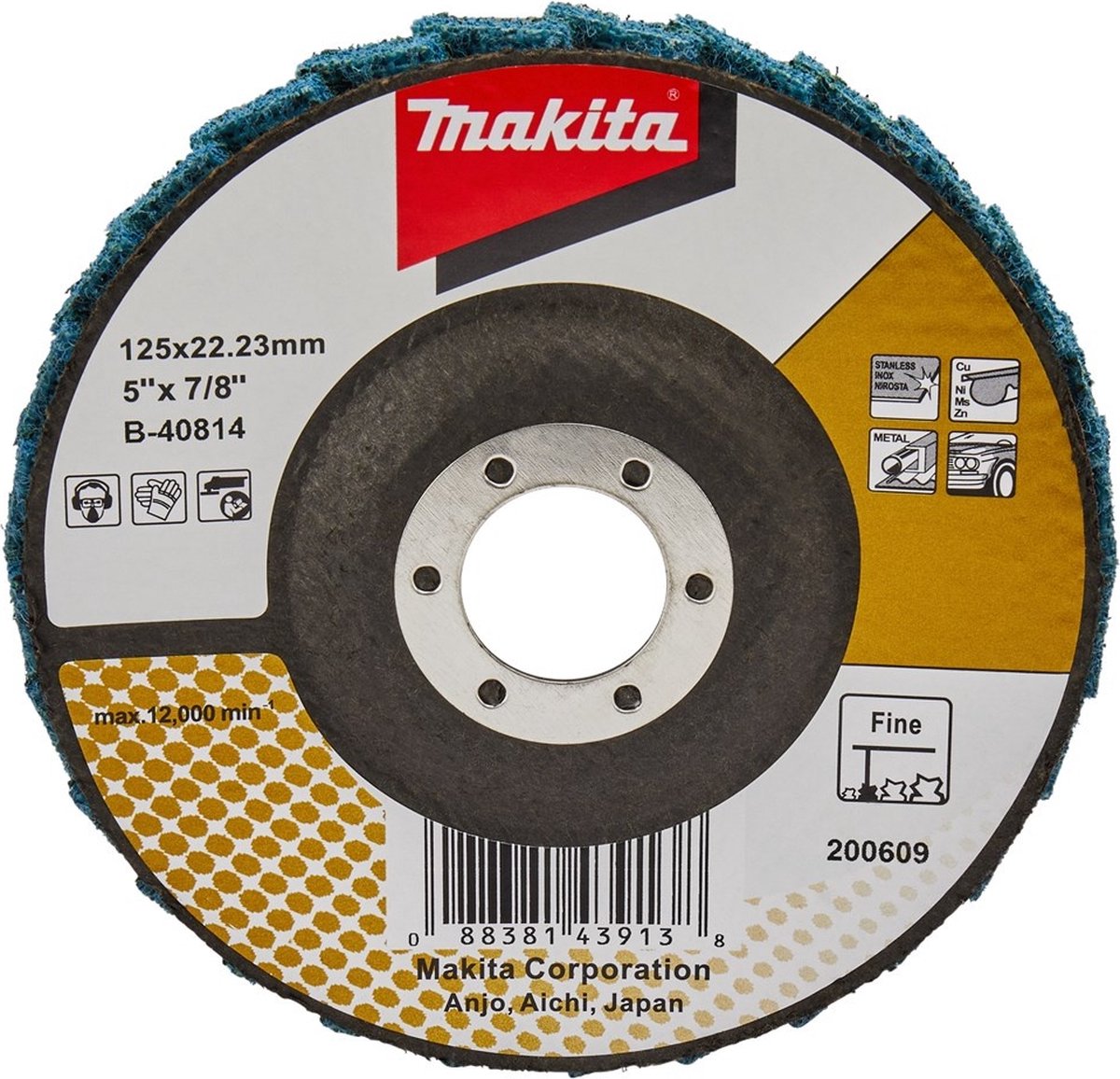 Makita B-40814 Lamellenschuurvliesschijf fijn | 125mm