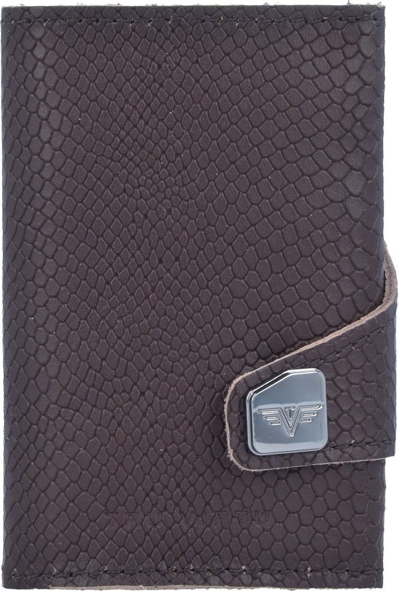 Tru Virtu Click & Slide Creditcardetui Portemonnee RFID Leer 6,5 cm - 7 Sleuven - Aluminium Core silver