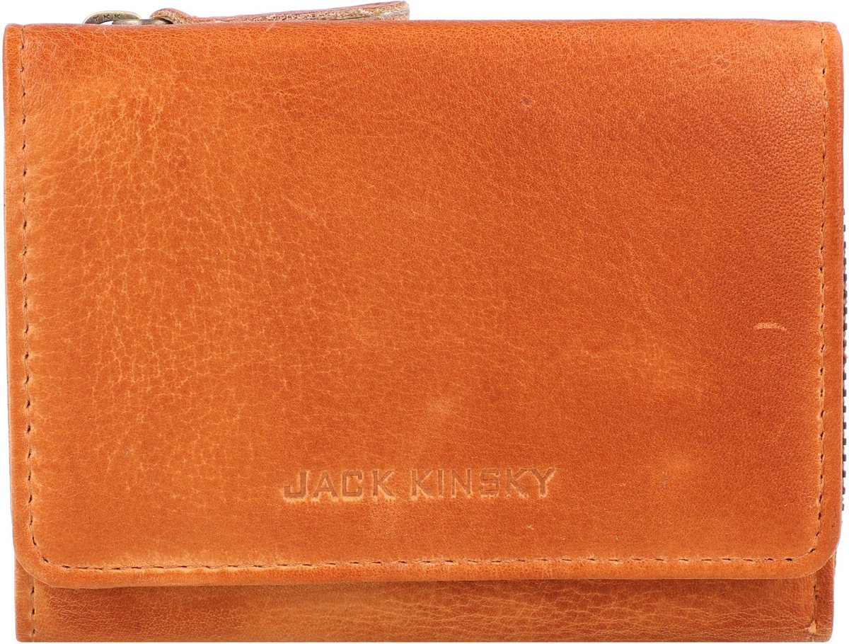 Jack Kinsky Nassau Portemonnee RFID Leer 11 cm - Dames - Horizontaal - cognac