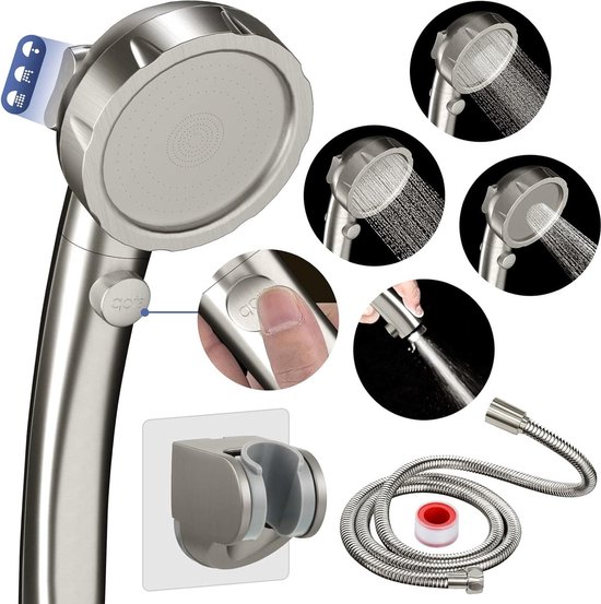 Westwood® Waterbesparende Douchekop met Hoge Druk en Douchefilter - Regendouche - Handdouche - Douchekop met 5 sproeistanden - Betere Huid - Chroom - Duurzaam Thuis Westwood® Waterbesparende Douchekop met Hoge Druk en Douchefilter - Regendouche - Handdouche - Douchekop met 5 sproeistanden - Betere Huid - Chroom - Duurzaam Thuis