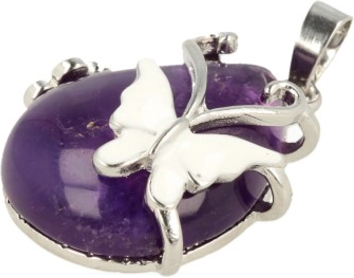 Amethist vlinder druppel hanger
