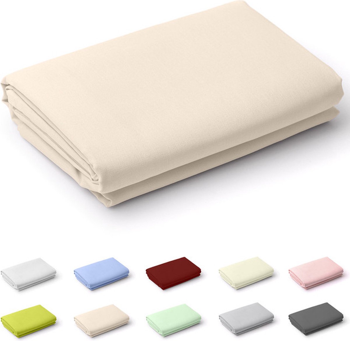 Zavelo Laken Deluxe Zand - 100% Katoen - 2-persoons 200x250 cm - Bovenlaken - Onderlaken - Extra Zware Kwaliteit - Super zacht - Hotelkwaliteit