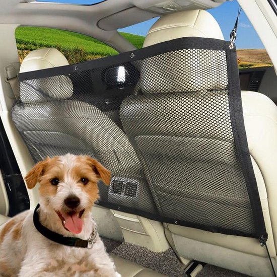 Foto: Joyapets premium veiligheidsnet auto voor honden hondennet achterbank dierennet hondenrek auto hond veilig onderweg