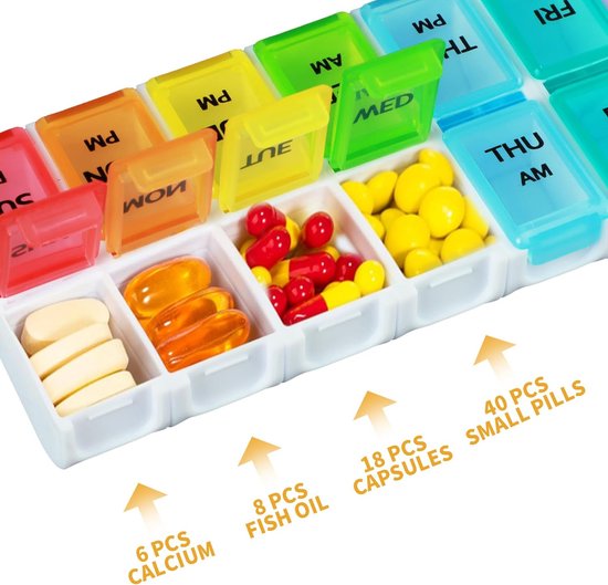 Afsluitbare doos, medicijnenopslag, transparante medicijnbox/opbergdoos met slot