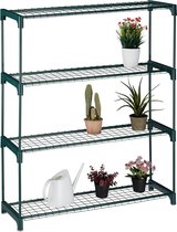 Plant Shelf 4 Levels Indoor Plant Stand - Metal & Plastic - HBD 109 x 91 x 28.5 cm - Large Green - Decoratief & Duurzaam