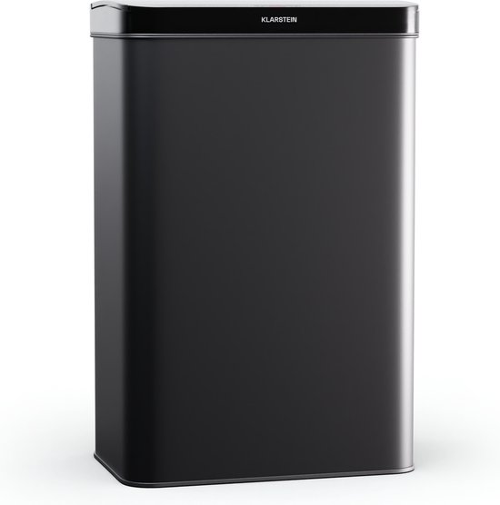 Klarstein Touchless Sensor Afvalbak - 60 Liter - LED Bedieningspaneel en soft-close deksel - Matzwart - Hands-free vuilnisemmer - Zwart
